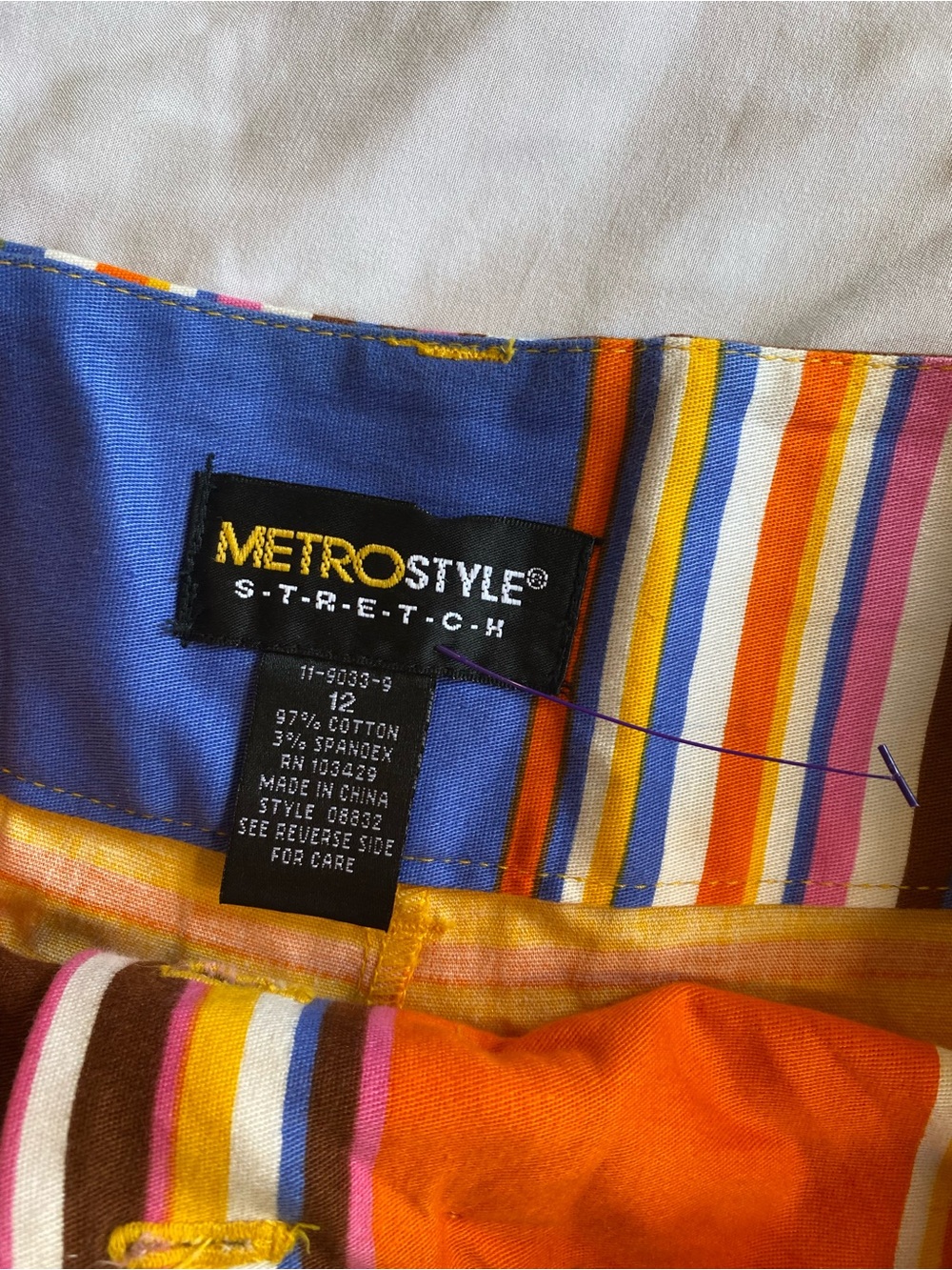 Metrostyle Multicolor Striped pants with Blue Waistband